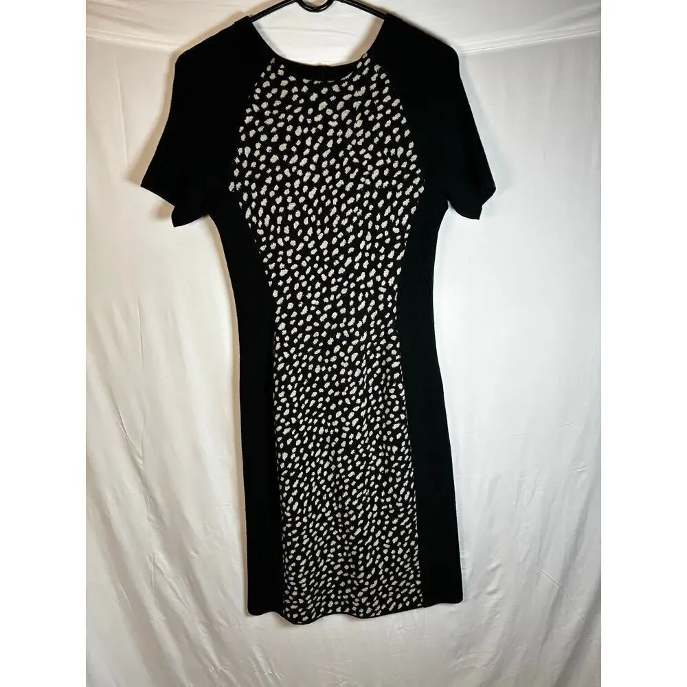 Tory Burch Merino Wool Gemma Leopard Print Dots Sweater Dress M Mob Wife Winter